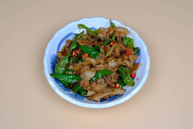 Pan Fried Pork Belly with Green Pepper 農家小炒肉